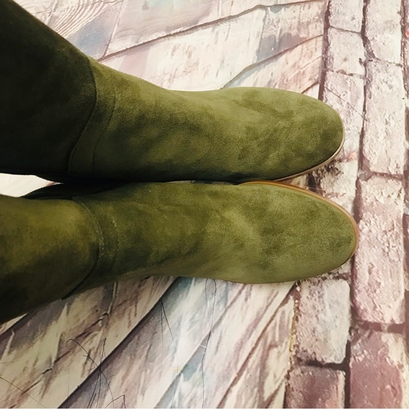 Marc Fisher Boots Womens Size 5.5M Elaine Over the Knee Olive Suede Leather. - Picture 4 of 7
